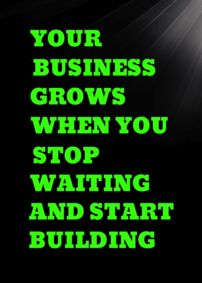 YOUR BUSINESS GROWS WHEN YOU STOP - Business Growth Motivational Text