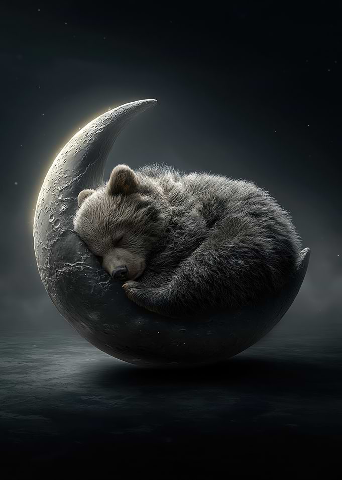 Bear Sleeping on the Moon