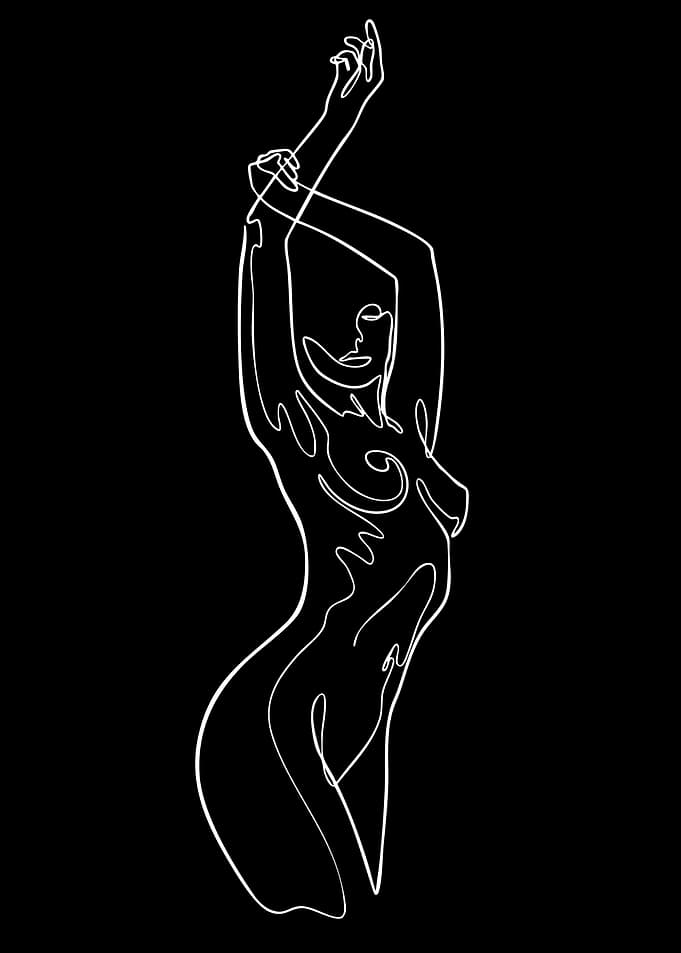 Minimalist Line Art of a Woman