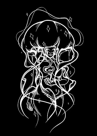 Mystical Woman with Flowing Hair