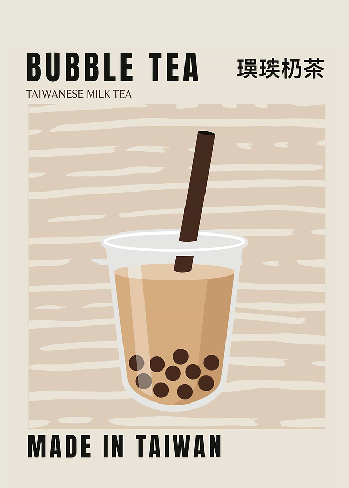 Minimalist Taiwanese Bubble Milk Tea