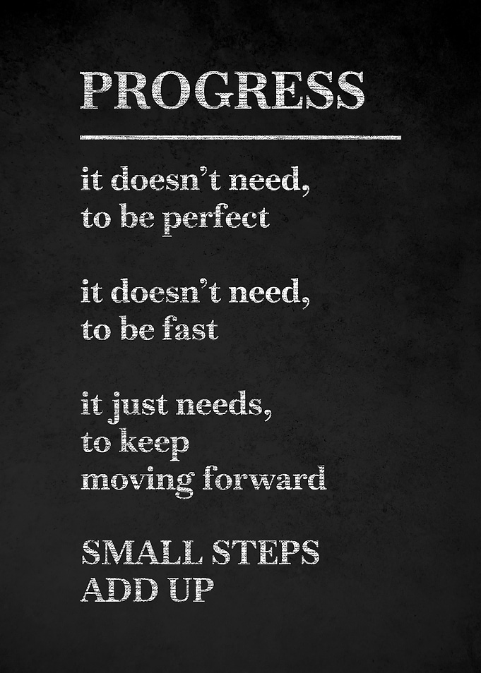 Progress Motivational Text Art v6