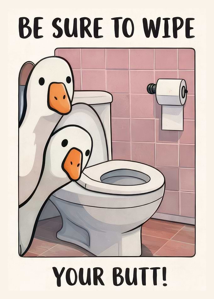 Funny Geese Toilet Humor