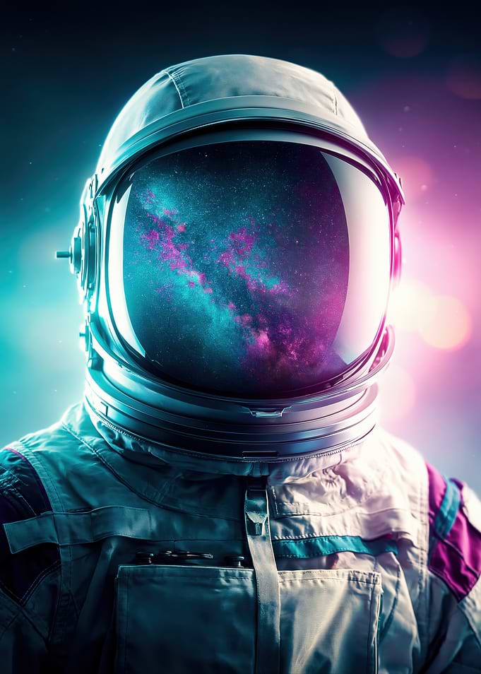 Astronaut Reflecting the Cosmos
