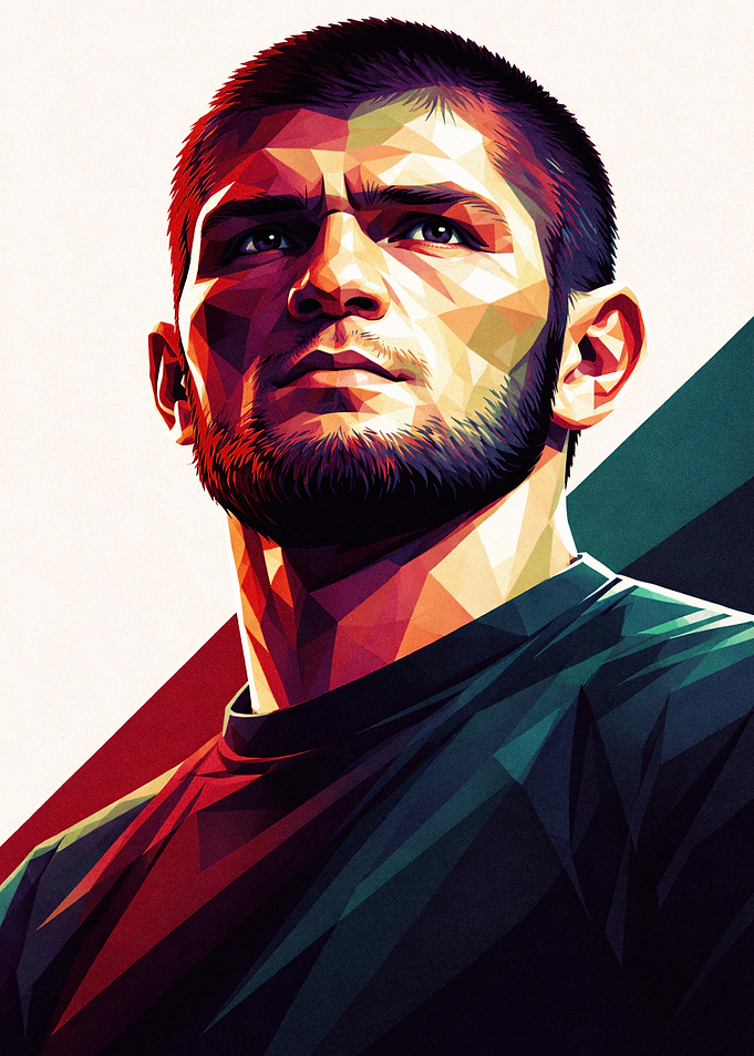 Khabib Nurmagomedov Geometric Portrait