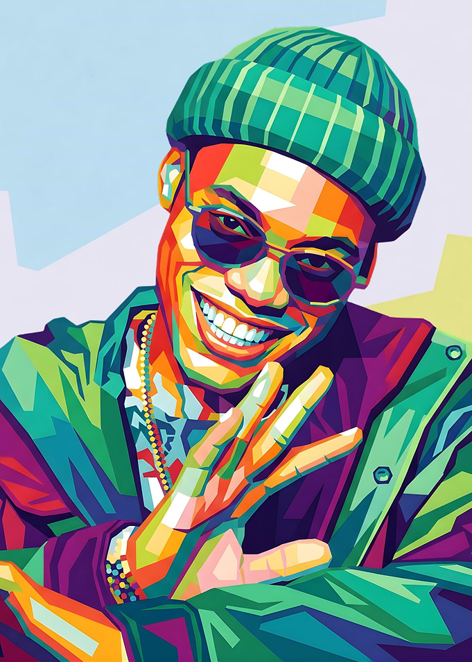 Colorful WPAP Portrait of a Man