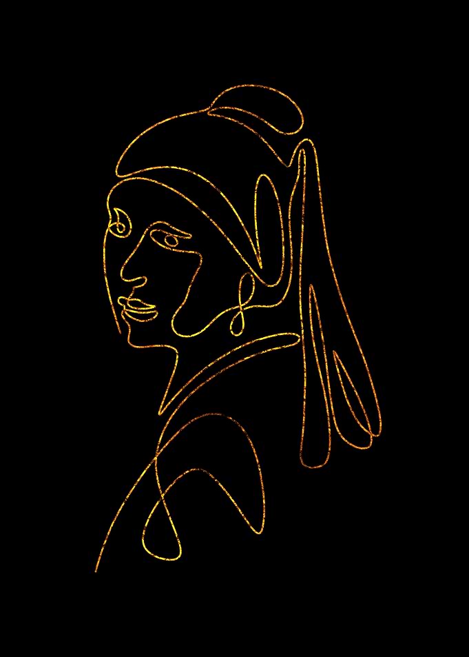 Girl with a Pearl Earring Line Art