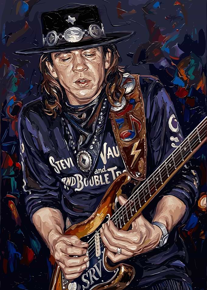 Stevie Ray Vaughan Playing Guitar