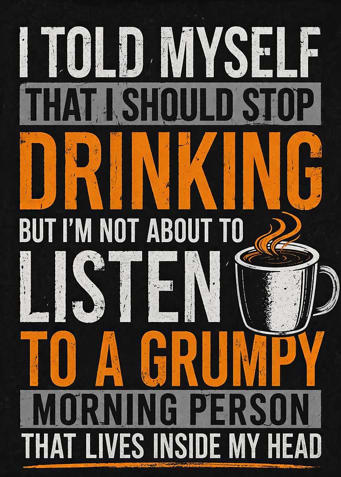 Funny Coffee Quote Poster