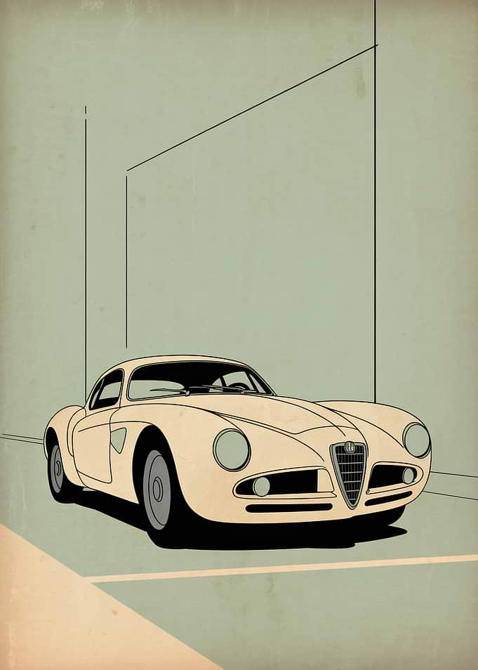 Vintage Alfa Romeo Car Art