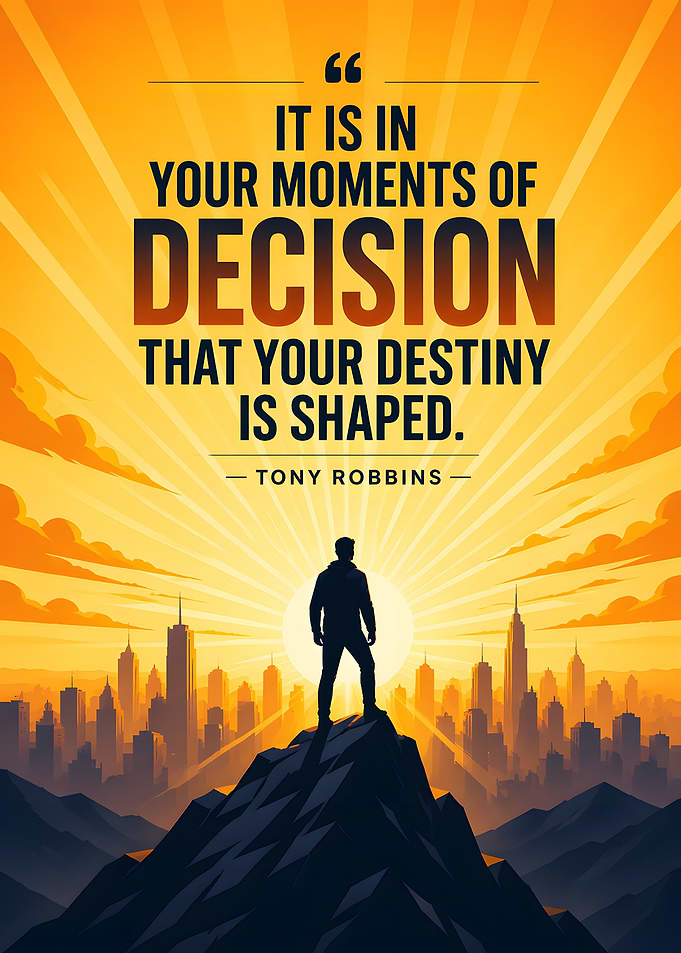 Inspirational Quote with Cityscape