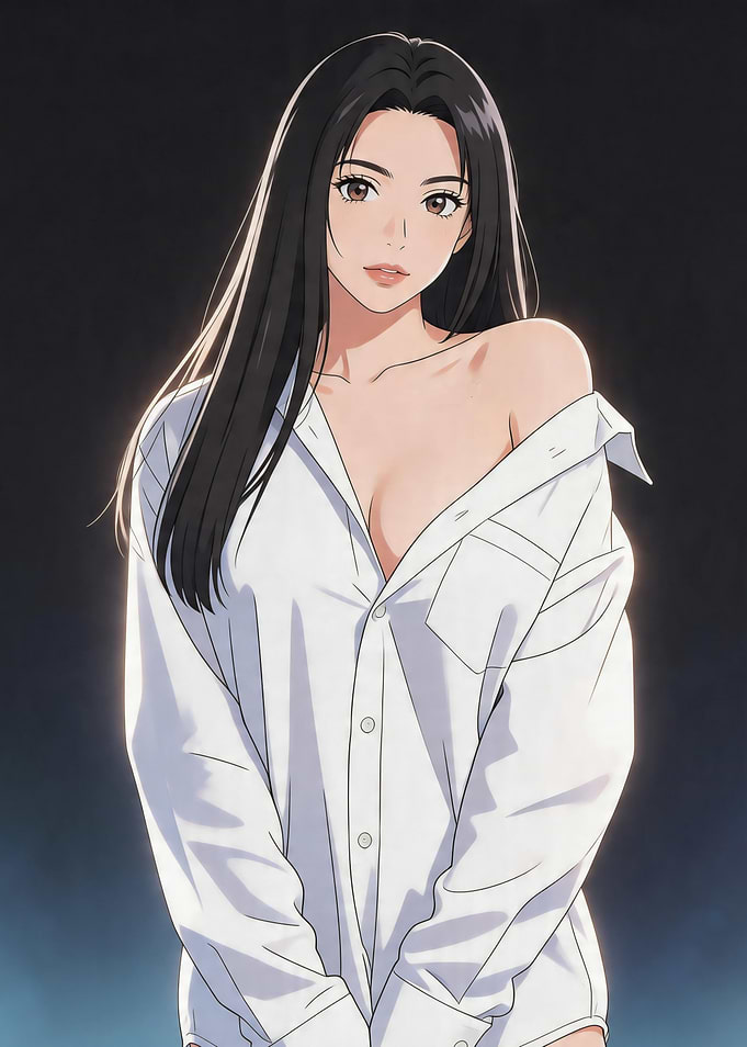 Anime Woman in White Shirt