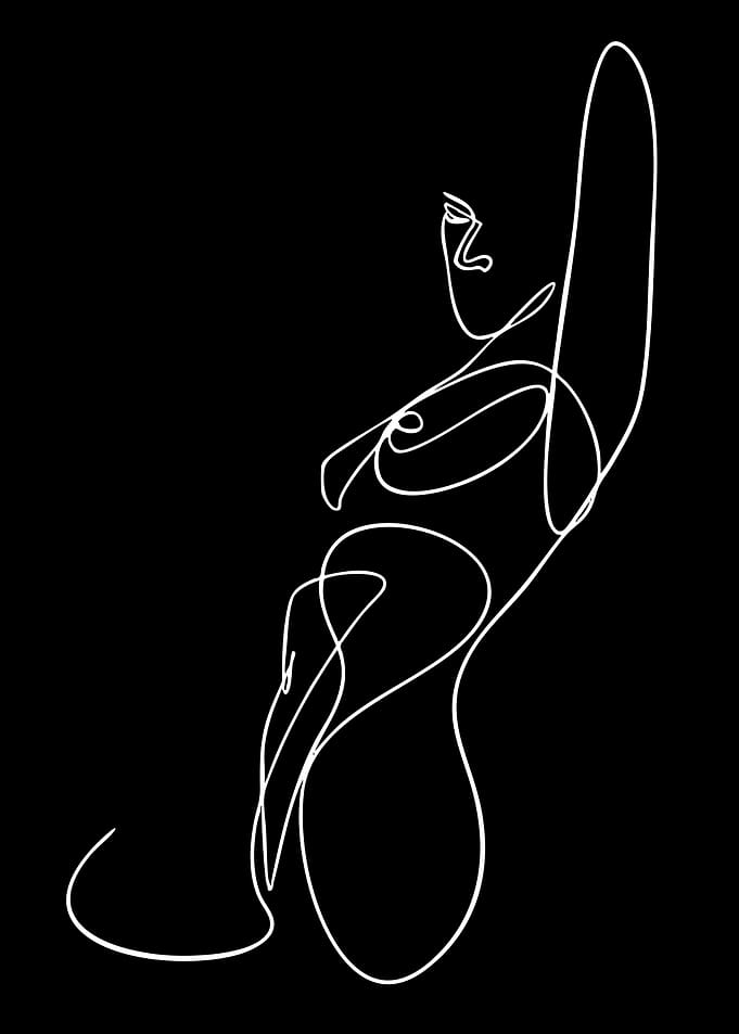 Abstract Line Art of a Woman