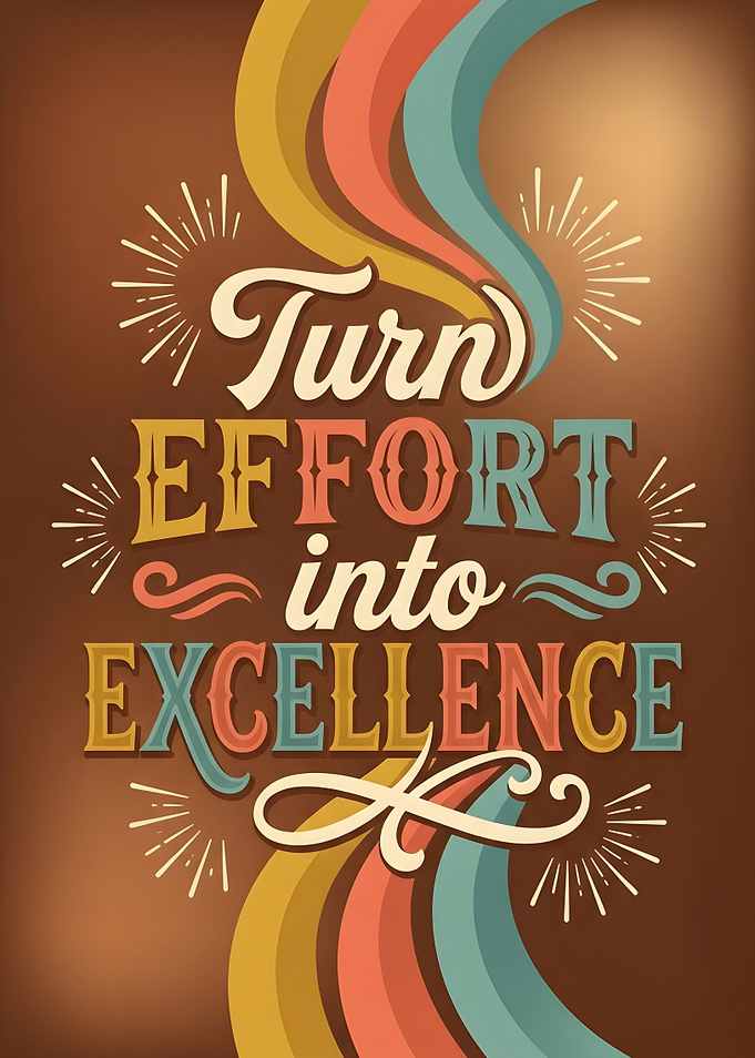Turn Effort into Excellence Typography