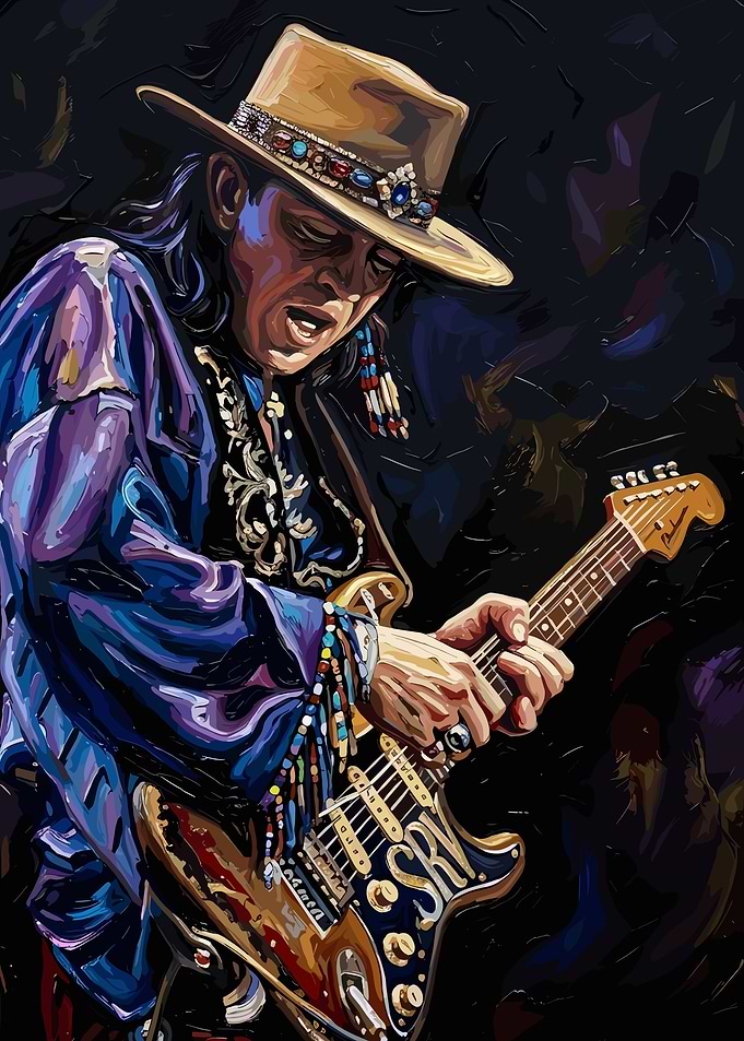 Stevie Ray Vaughan Playing Guitar