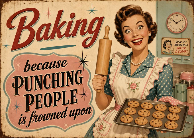 Retro Baking Humor Sign