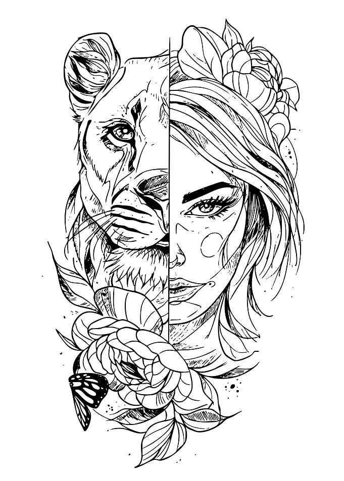 Lion and Woman Hybrid