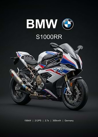BMW S1000RR Motorcycle poster