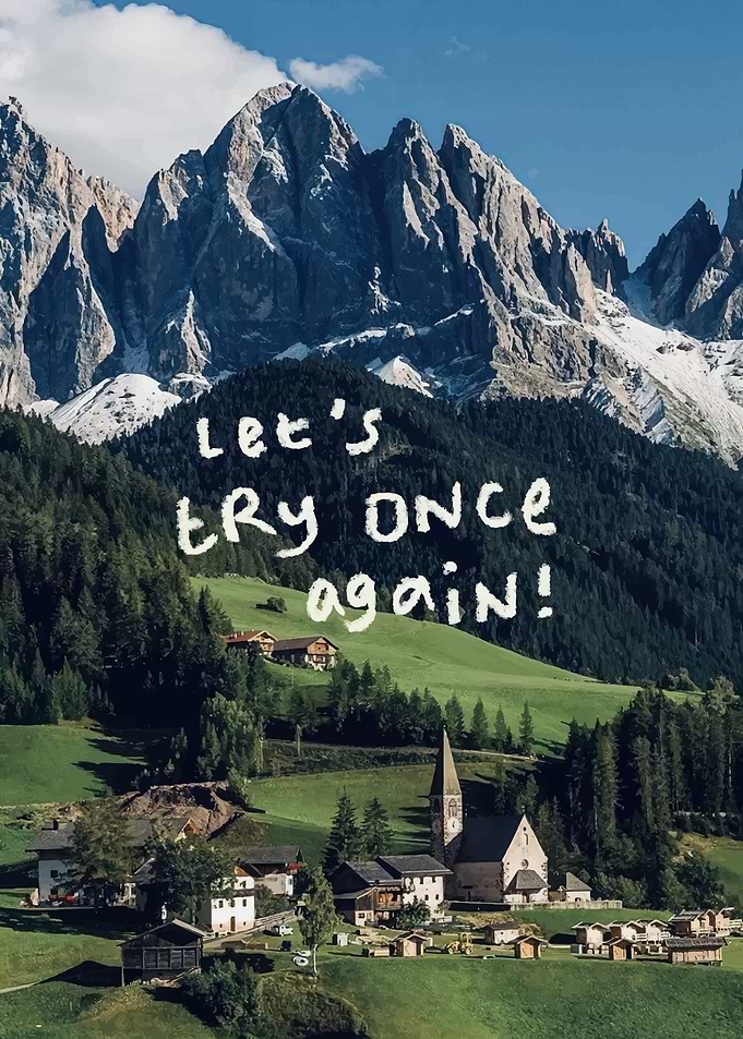 Inspirational Mountain Landscape with Text