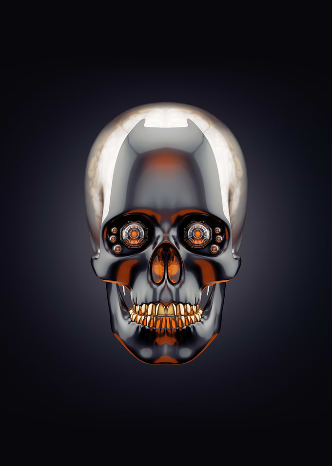 Cyberpunk Robotic Skull