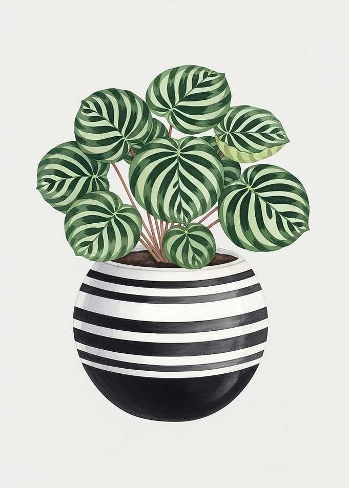 Striped Plant in Striped Pot
