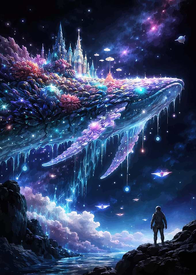 Cosmic Whale Cityscape