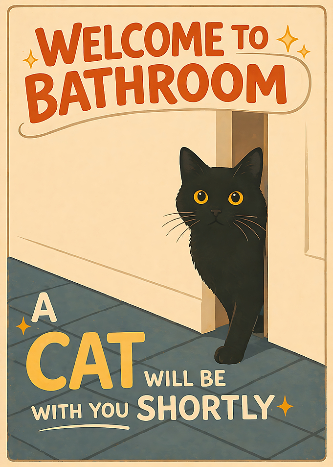 Funny Black Cat Bathroom Desgin