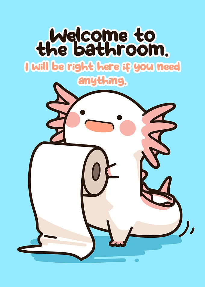Cute Axolotl with Toilet Paper