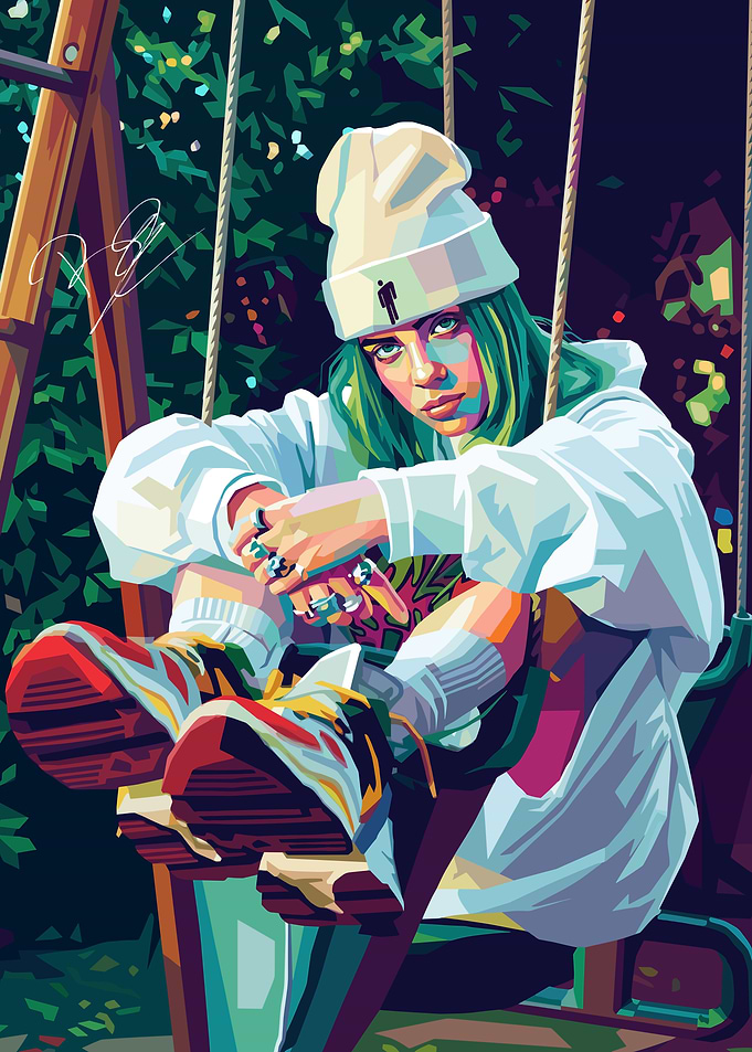 Billie Eilish on a Swing