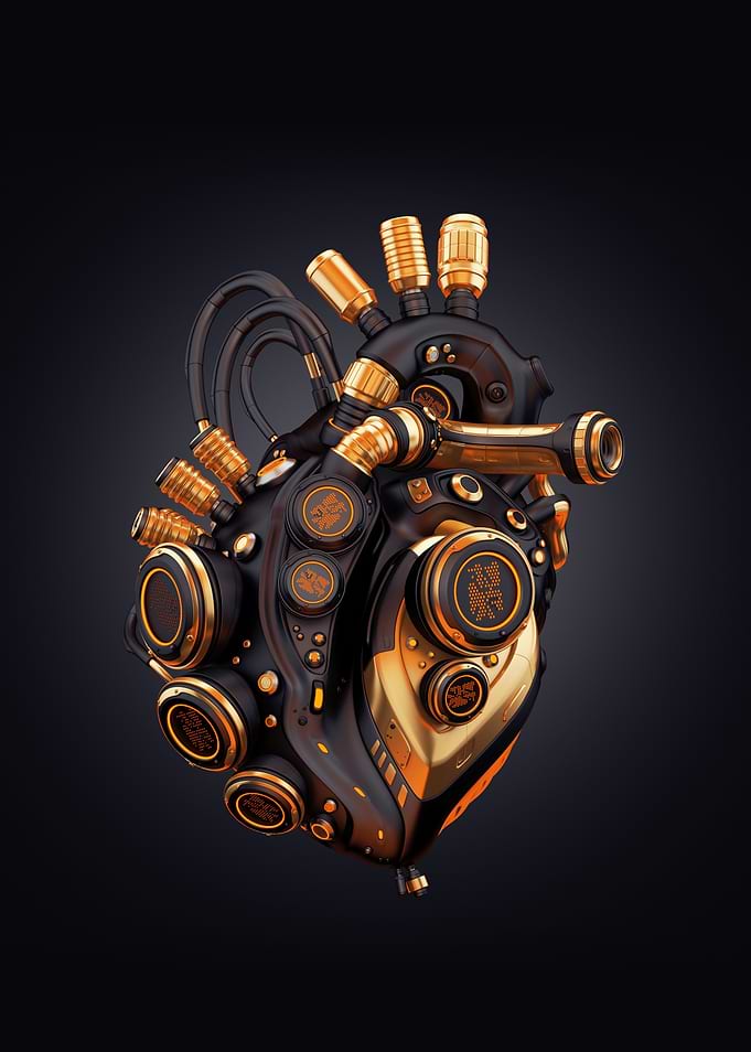 Black Mechanical Heart