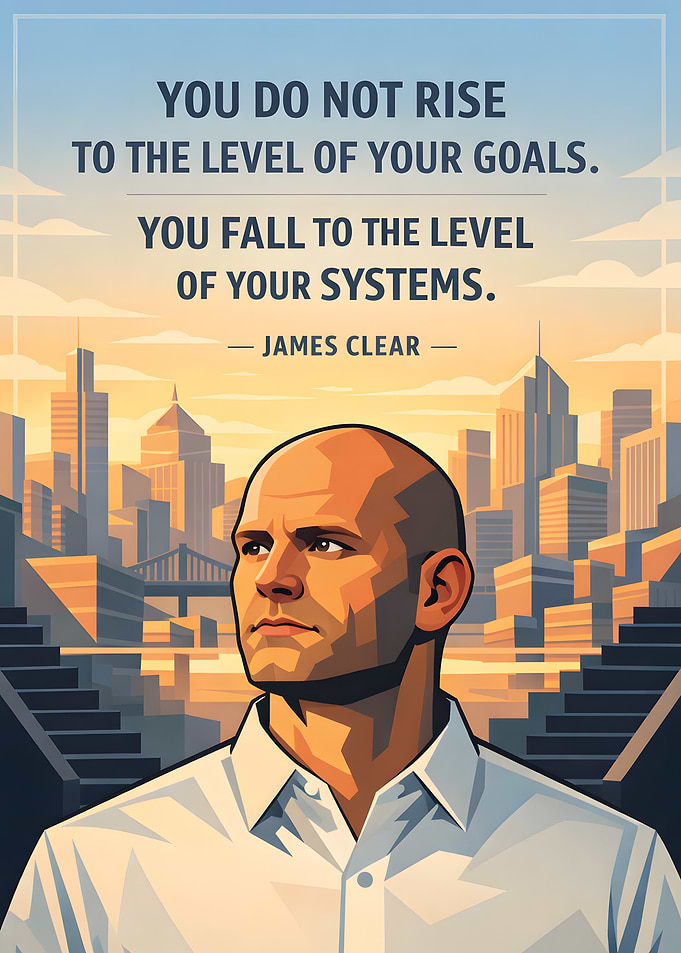 James Clear motivational quote poster