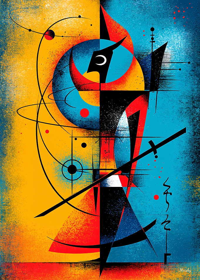 Samurai Abstract Metal Poster