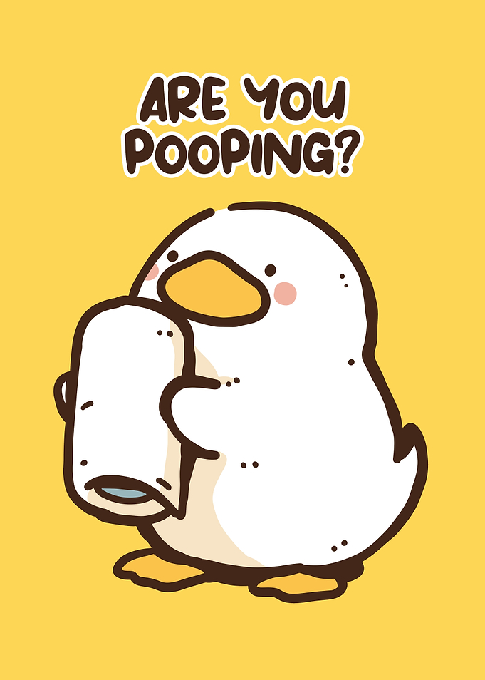 Cute Duck Holding Toilet Paper