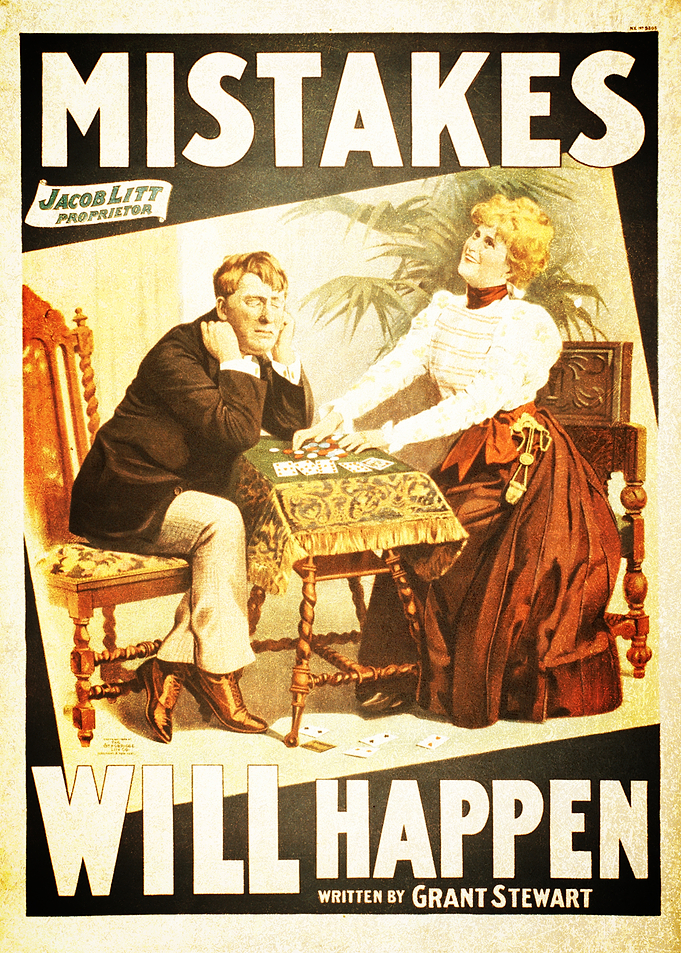 Mistakes Will Happen Comic Book Vintage Poster