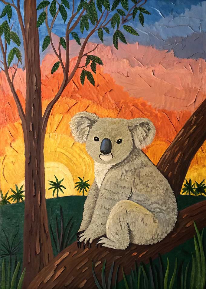 Koala in a Sunset Landscape