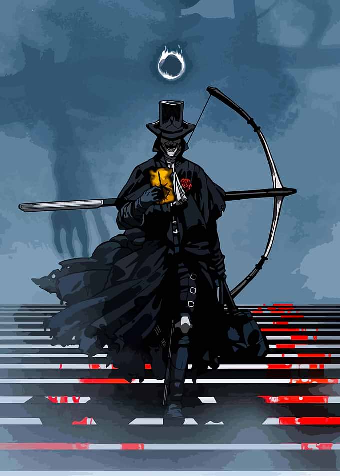 Dark Hunter with Bow and Book