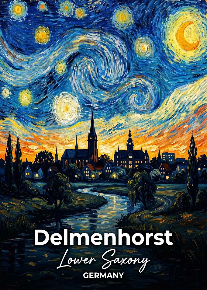 Delmenhorst Germany Starry Night Painting