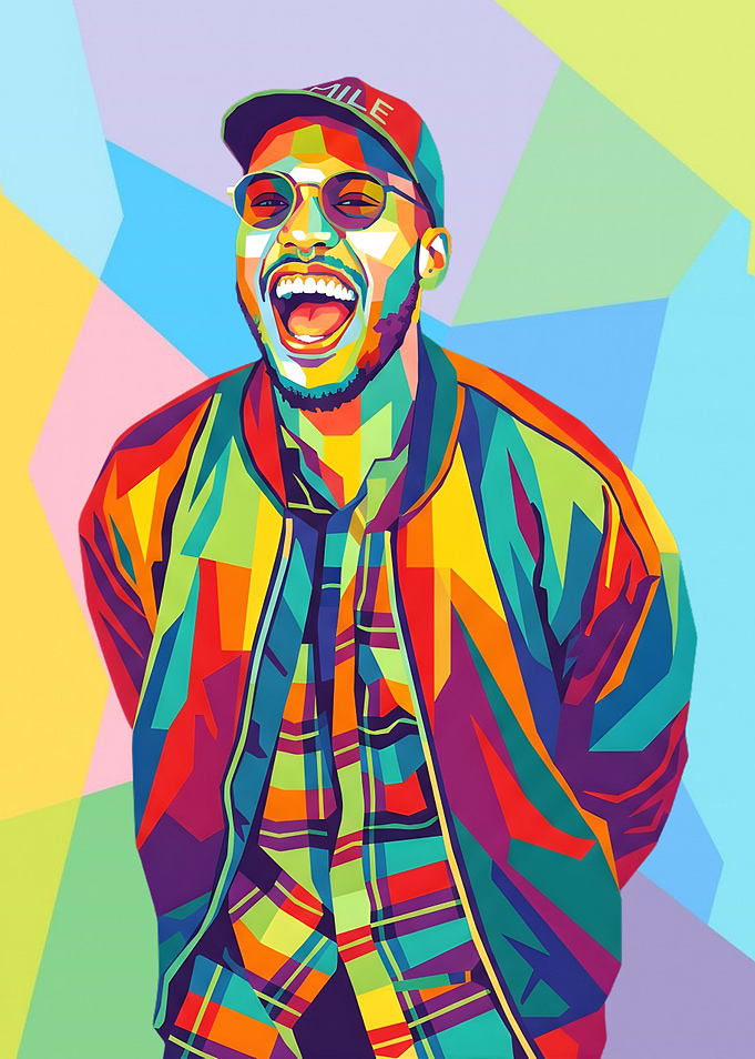 Colorful Pop Art Portrait of a Man