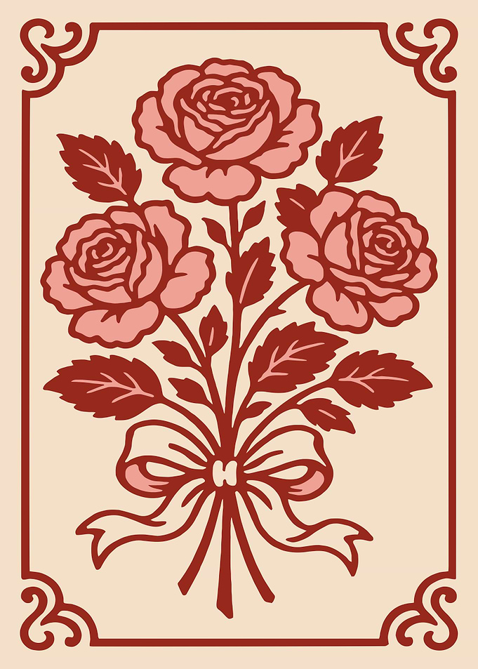 Bouquet of Roses with Ribbon