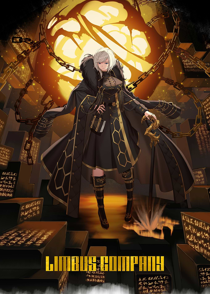 Limbus Company Character with Chains and Orbs