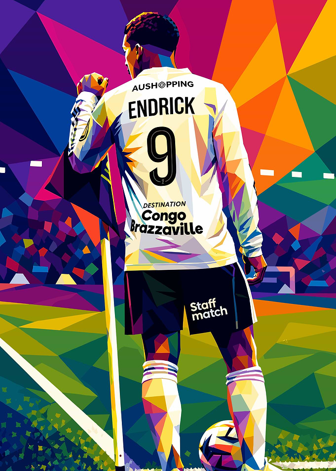 Endrick Soccer Player Pop Art