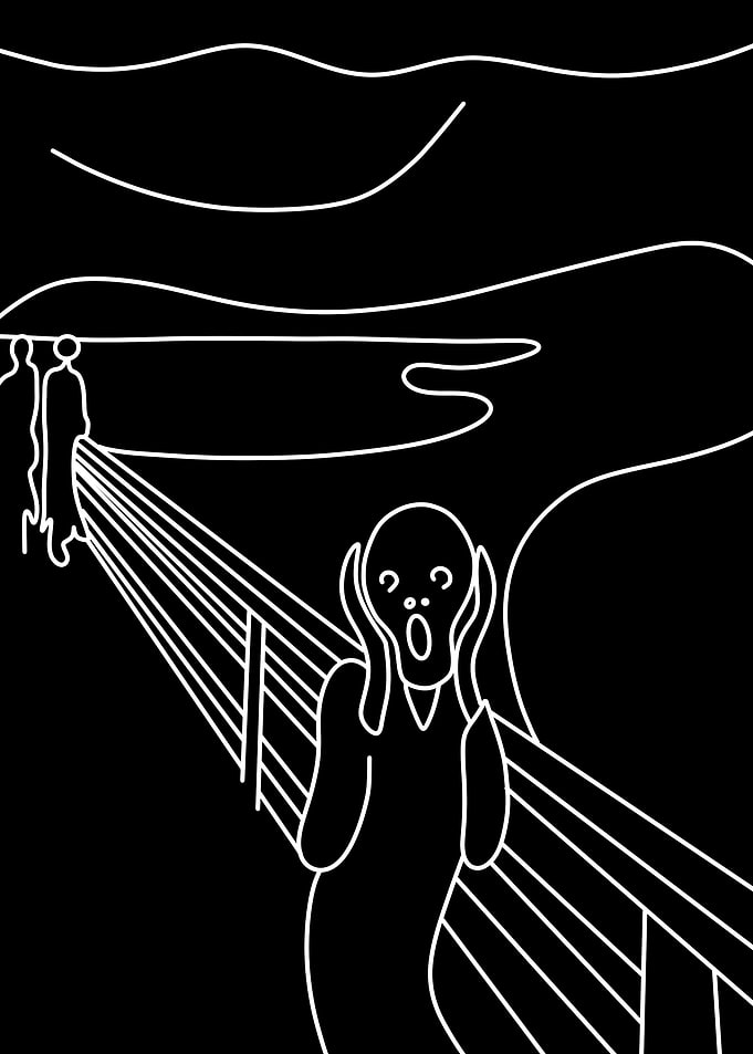 Minimalist Scream Painting