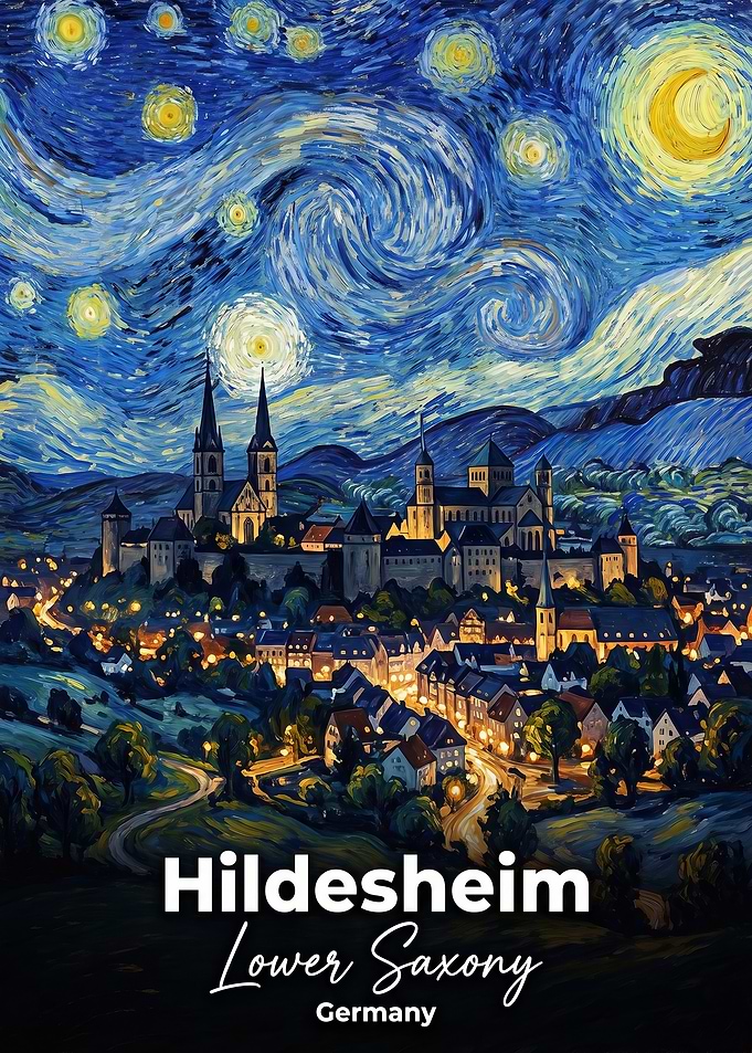 Hildesheim Germany Starry Night Painting