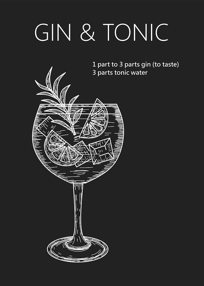 Gin and Tonic Recipe Illustration