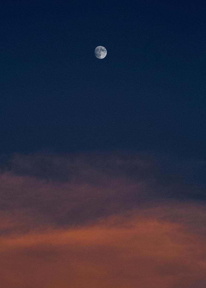Moon and Clouds at Dusk