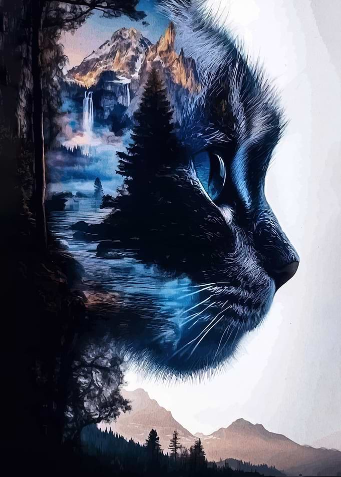 Cat's Eye Landscape Double Exposure