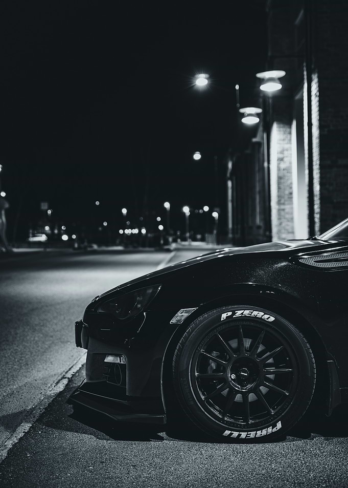 Black Sports Car at Night