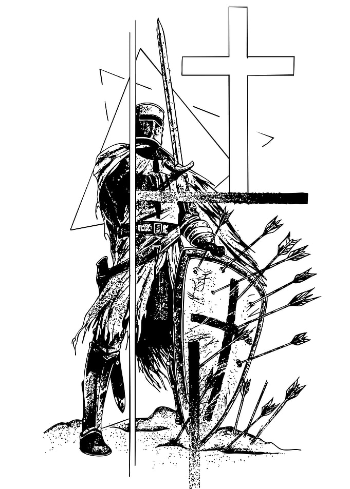 Knight with Shield and Sword