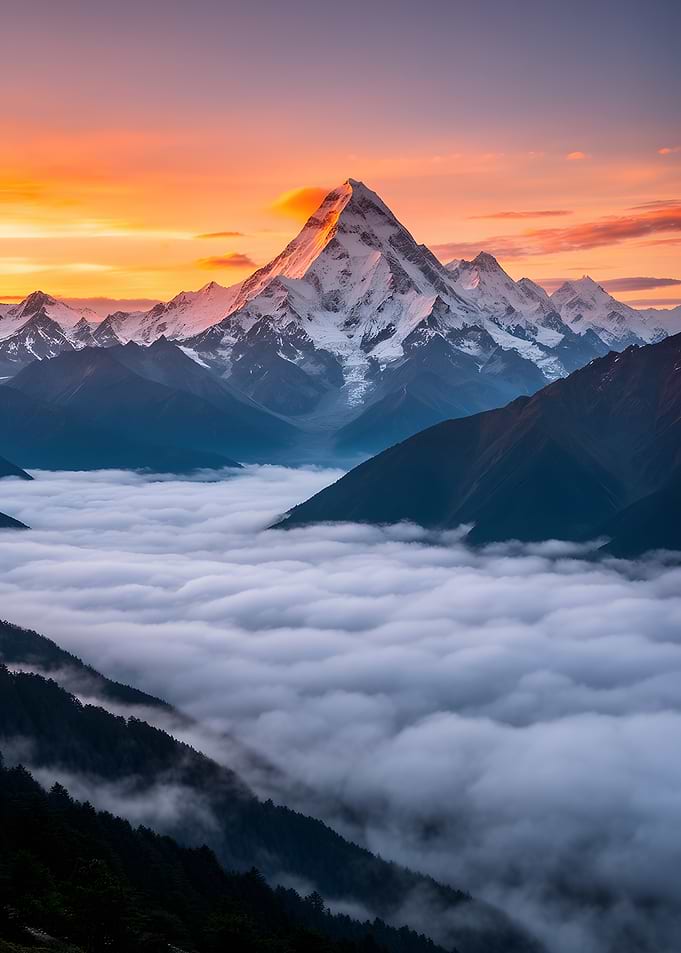 Majestic Mountain Peak at Sunrise
