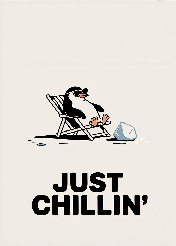 Funny Penguin chilling